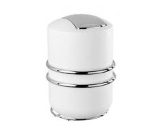 WENKO 22766100 Express-Loc Schwingdeckeleimer Cali, Kosmetikeimer mit Schwingdeckel, Befestigen ohne bohren Fassungsvermögen: 2 l, Edelstahl rostfrei, 15 x 22.5 x 18 cm, Glänzend