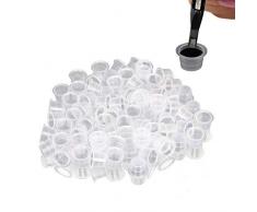 Filfeel 100 Teile / satz Tattoo Ink Cap Tasse Topf Medium Große Kunststoff Microblading Pigment Zubehör Halter für Tattoo Maschine, Tattoo Zubehör, Tattoo Nadeln, Tattoo Kits(M)