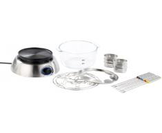 Rosenstein & Söhne Elektrisches Fondueset: Elektrisches Fondue-Set mit Glasschale, 1.300 Watt (Fondue Set für 2 Personen)