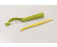 TUPPERWARE Schälfix Schäler grün D82 Sparschäler Flachschliff + Orangenschäler 32186