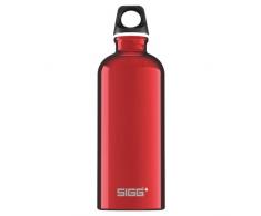Sigg Traveller Red, Wandern Trinkflasche, 0.6 L, Aluminium, BPA Frei, Rot