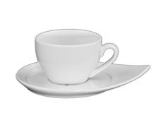Holst Porzellan CL 004 FA3 Cappuccino-Set Classico 0,20 l mit CF 018, weiß, 18 x 14 x 6.5 cm