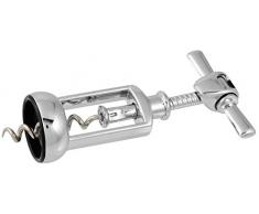 Fackelmann Glockenkorkenzieher, Weinöffner für alle Korken, Hebelkorkenzieher aus verchromtem Zink/Stahl (Farbe: Silber), Menge: 1 Stück