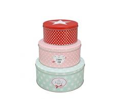 Krasilnikoff Blechdose - Keksdosen - Gebäckdosen - Be Happy 3er Set