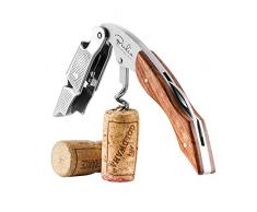 BENKIA Holz Kellnermesser - Gratis Wein-Ratgeber Ebook - Profi Korkenzieher aus Edelstahl in Gastronomie Qualität mit Flaschenöffner & Folienschneider