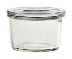 Weck Einkochgläser mit Glasdeckel - Füllmenge: 200 ml - praktische Sturzform - Deckel Ø: 80 mm - 12 Stück