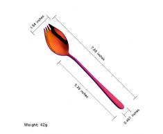 Do Buy Bunte Spork Göffel Set 18/10 Edelstahl 8-teilig 19,5cm Länge Gabel Löffel Messer Kombination 3 in 1 Campinggeschirr Outdoor Besteck to go Reisebesteck für Büfett Kuchen Obst Salat Nudeln Gabel