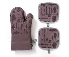 YWYW Ofenhandschuhe, Hochtemperaturbeständige Dicke Baumwollhandschuhe, Verbrühschutz, Hitzebeständig Und rutschfeste Handschuhe, Geeignet Zum Backen/Grill/Tajinen