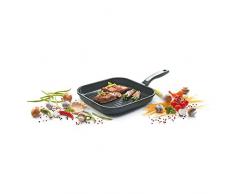 Krüger 2228D Aluguss-Steak-Pfanne, 28 cm, schwarz