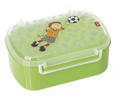 sigikid, Jungen, Brotdose mit buntem Fußball-Torwart-Druck, Brotzeitbox Kily Keeper, Grün, 24781