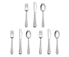 HaWare Kinderbesteck, 9-teiliges Edelstahl Kleinkind Besteck Set mit Hammergriff, Kinder Essbesteck inkl. 3 Kleine Messer/Löffel/Gabel, Ungiftig & Gesund, Hochglanzpoliert & Spülmaschinenfest