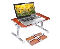 Neetto Tragbarer Betttablett, Höhenverstellbar Laptop Betttisch Tablett Bett Fruehstueck Notebook Tisch Stehpult, Klappbar Laptoptisch Fuer Sofa[2 Jahre Garantie]