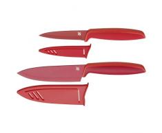 WMF Touch Messerset, 2-teilig, Küchenmesser mit Schutzhülle, Spezialklingenstahl antihaftbeschichtet, scharf, Kochmesser 24 cm, Gemüsemesser, rot