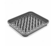 Addis Geschirr-Abtropfgitter, mit Trocknen Knöpfen, w33.5 X 38, Metallic Silber, 38 x 33,5 x 5 cm