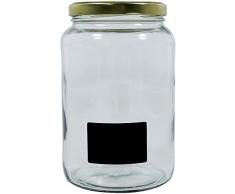 2 x grosses Einmachglas 1,7 Liter mit Schraubverschluss, Vorratsglas, Glasdose inkl. Beschriftungsetiketten