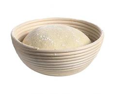 Demarkt Gärkörbchen Nachhaltig Gärkorb Natürlichem Rattan Brotteig Gärkörbe Brotform Brotgärkorb Runde Handgefertigte Rattan Brot Fermentation Korb für Gärung