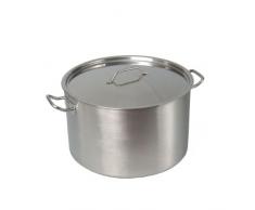 King T48L Großraumtopf 40 cm, 48 L mit Deckel, Edelstahl