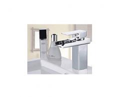 Badezimmer, Wasserfall, Einlochmontage, Mischventil für warmes und kaltes Wasser, Kupferpfanne, Becken, Badezimmer, Becken, Wasserhahn.