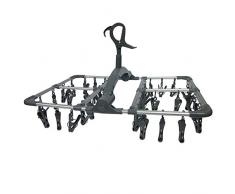 #11 Wäschespinne Alu mit 36 Klammern faltbar grau 60x33cm für Camping Reise Balkon Keller Haushalt Wäschetrockner Wäscheständer Wäschekarussel aus Aluminium sauber rostfrei und langlebig