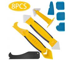 Silikonentferner, silikon fugenwerkzeug, Caulk Düse, Multifunktional 8 in 1 Profi Silikon Werkzeug Schaber für Küche Badezimmer Boden Dichtstoff Versiegelung