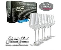Palatina Werkstatt ® Gabriel-Glas | Standart Edition 6er Geschenk-Set | Weinglas nur 150 Gramm schwer | spülmaschinenfest + großem weichem Gläserpoliertuch