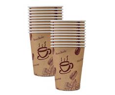 200 Stk. Kaffeebecher Premium, Coffee to go, Pappe beschichtet, 200 ml / Hochwertiger hitzebeständiger Coffee to go Becher bedruckt mit Motiv HOT BEANS