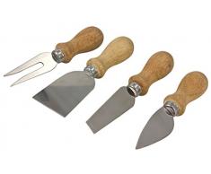 say Cheeese 4-teiliges Käsemesser Set mit Käsespaten, Weichkäsemesser, Hartkäsemesser und Käsegabel mit Holzgriff