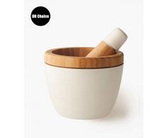 UH Choice schöner Mörser mit Stößel Gewürzmörser Gesichtsmaske DIY SPA Mortar & Pestle Durchmesser 12,4 cm, Höhe 10 cm
