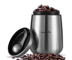 Easehold Kaffeedose aus Edelstahl mit Magnet Löffel Luftdicht, Vorratsdose für Kaffeebohnen oder Kaffeepulver, Tee, Nüsse, Kakao perfekt aufzubewahren silberne Kaffeebehälter 500g
