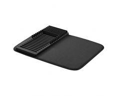 AmazonBasics – Kunststoff-Abtropfgestell mit Matte, Schwarz