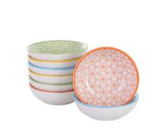 vancasso Natsuki Porzellan Dipschalen Set, 8-teilig Schälchen, Ø 8,8 cm Snackschalen, Servierschalen