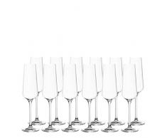 LEONARDO HOME Set 12 Sektgläser Puccini, Sektkelche, Teqton-Kristallglas, spülmaschinenfest