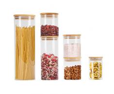 GoMaihe Vorratsdosen 6er Set, Vorratsdosen Glas Gewürzgläser Luftdicht Glasbehälter aus Glasdose Mit Deckel Set, Mepal Vorratsdosenset Glas Aufbewahrung Küche Tee Gewürzgläser 0.3/0.5/1/2.1L