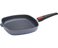 Woll Guss-Steakpfanne - viereckig, abnehmbarer Stiel, Induktion, Schwarz, 28 x 28 cm
