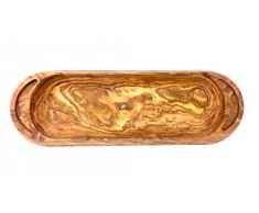 Schale 30x10x2cm aus Olivenholz handgefertigt auf Mallorca Snackschale Servierbrett 2 in 1