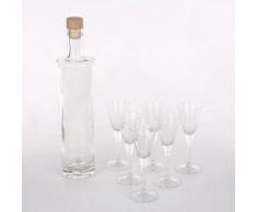 Royal Leerdam Likörset Likörflasche 750 ml mit Likörgläser Likörschalen 6 Gläser für Likör Eierlikör- Schalen 55 ml NEU&OVP