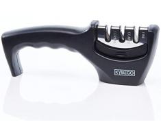 Manueller Messerschärfer für scharfe Messer im Haushalt, neue Generation, 3 Stufen Profi Messerschleifer: Wolframstahl, Diamant- und Keramikrollen zum Abziehen der Messerklinge, Messer schärfen