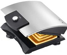 Exido 12240004 Design Sandwich-Toaster / Sandwich-Maker aus robustem Edelstahl - Silber / Schwarz - Ideal zur Zubereitung von kleinen schnellen Snacks (Edelstahl gebürstet)