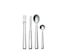 Alessi Rundes Modell Besteckgarnitur 5 TLG, Edelstahl, Silber, 5 x 25 x 4.5 cm, 5-Einheiten