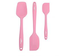 GA Homefavor 3-teilige Silikon Teigschaber Pfannenwender Set, Hitzebeständig, Schont beschichtete Pfannen, Rosa