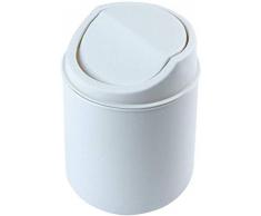 Juntful Mini-Abfalleimer mit Schwingdeckel, Abnehmbarer Bezug, für Zuhause weiß