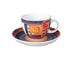 Seltmann VIP. Collection Cappuccinotasse mit Untertasse, Loreto 22125, Orange, 0.22 L, 1-teilig