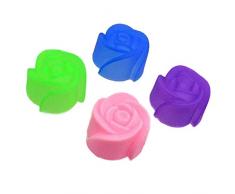10X Silikon Rose Muffin Cookie Cup Kuchen Backen Form Schokolade Jelly Mould Maker