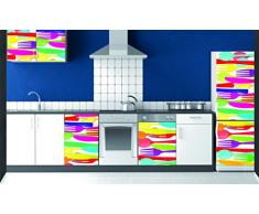 PLAGE 162258 Aufkleber für Küchen und Kühlschrank - Messer und Gabel - Vinyl 180 x 0.1 x 59,5 cm, bunt