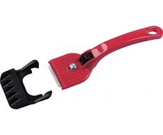 FACKELMANN Reinigungsschaber, Multi-Küchenschaber aus Kunststoff - Ceranfeldreiniger mit 3 Funktionen (Farbe: Rot/Schwarz), Menge: 1 Stück