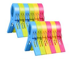URAQT 12 Stück große Wäscheklammern Handtuchklemmen Strandtuchklammern Handtücher Towel Clips, Winddicht Klammern auf Strand und Sonnenliegen für Wäsche, Strandtuch, Badetuch, Teppich etc.
