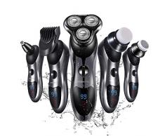 Elektrorasierer für Männer 5-in-1 Elektro-Bartschneider Nass- und Trockenhaarschneider Elektrohaarschneider Wasserdichter Schnell USB-Wiederaufladbar