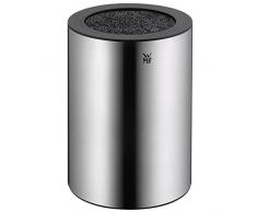 WMF Messerblock ohne Messer, unbestückt, rund, Cromargan Edelstahl, leer, für 4-5 Messer, mit Kunststoff-Bürsteneinsatz