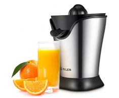 ISILER Zitruspresse, 100 W Saftpresse Neueste Version, 5 Minuten für ein 350 ml Glas Saft, Organgenpresse mit Staubschutzhaube und Stahlgehäuse, Entsafter für Zitrusfrüchte wie Orangen Grapefruit