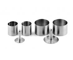 Weis Dessertringe Set mit 2 Drücker, Edelstahl, Silber, 9 x 8 x 8 cm, 3-Einheiten